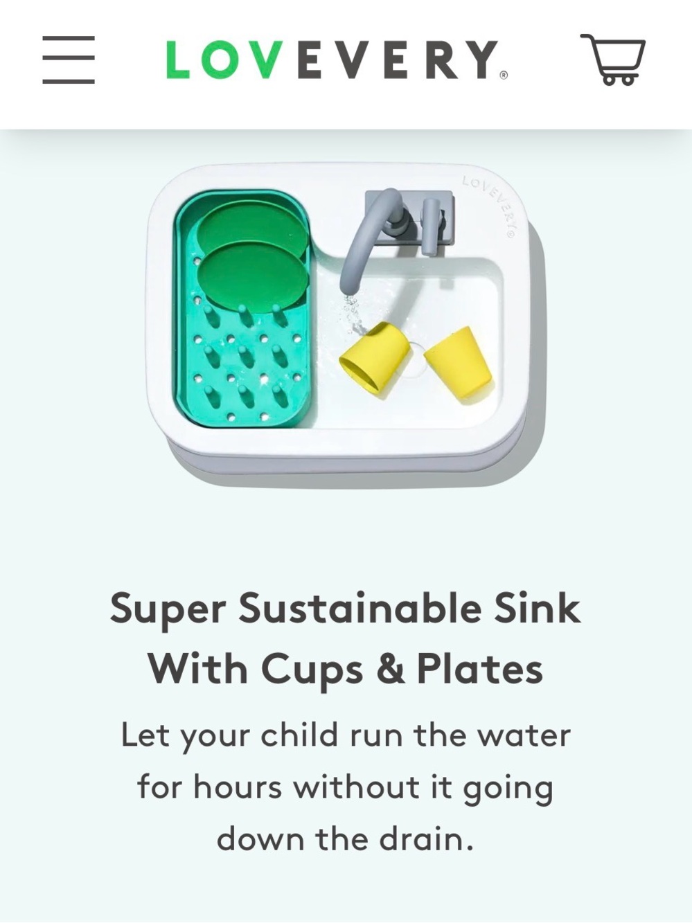 Lovevery Super Sustainable Sink-NO cups or plates